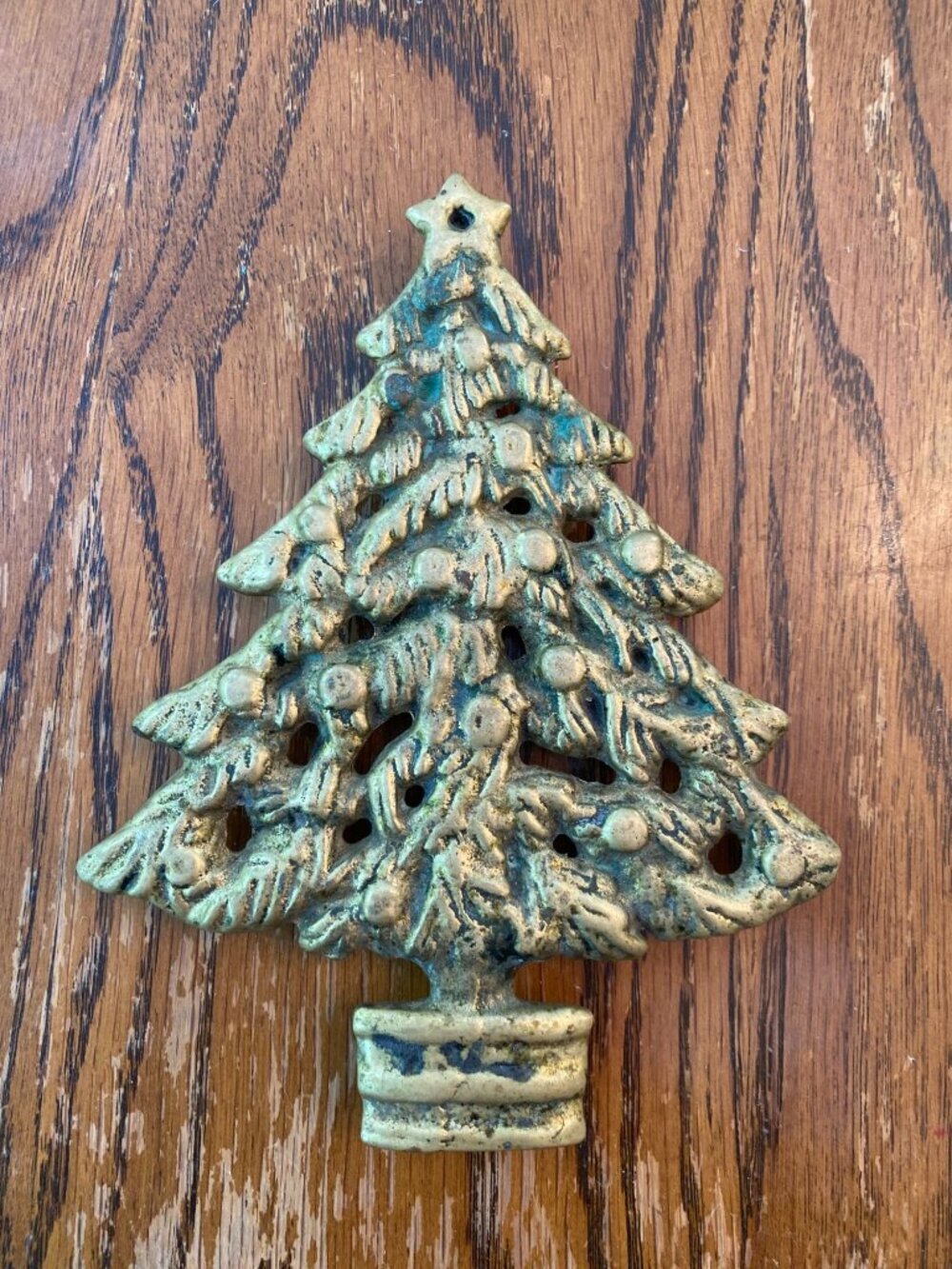 Vintage Brass Christmas Tree Trivet